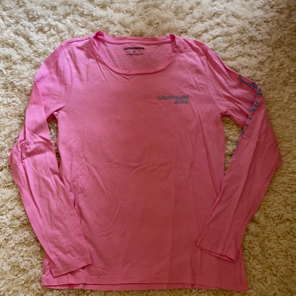pink Calvin Klein shirt